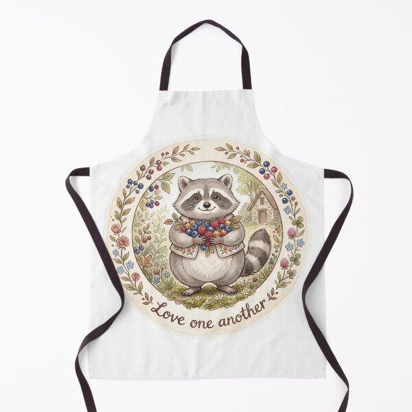 Aperçu de l'œuvre Sac fourre-tout Christian Cottagecore à motifs de baies de raton laveur, Jean 13, verset biblique « Aimez-vous les uns les autres », cadeau de foi créée et vendue par Small & Beloved.