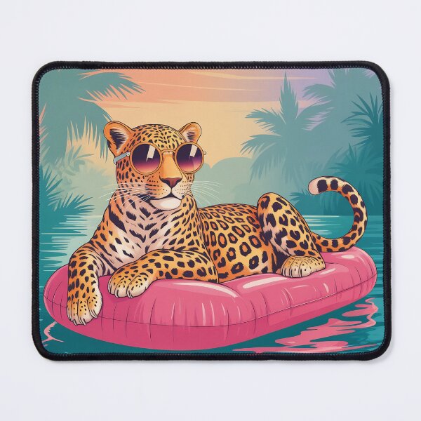 Item preview, Cool Leopard Pool Float Tropical Sunset Design | Retro Summer Jungle Aesthetic designed and sold by JadmeStudio.