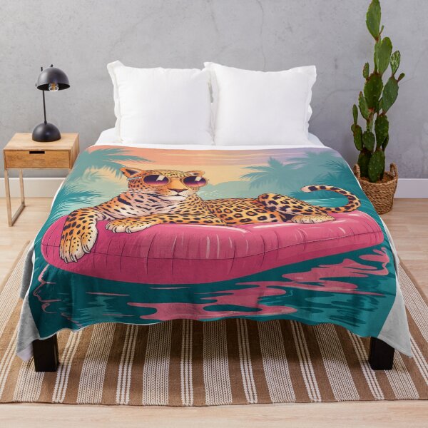 Item preview, Cool Leopard Pool Float Tropical Sunset Design | Retro Summer Jungle Aesthetic designed and sold by JadmeStudio.