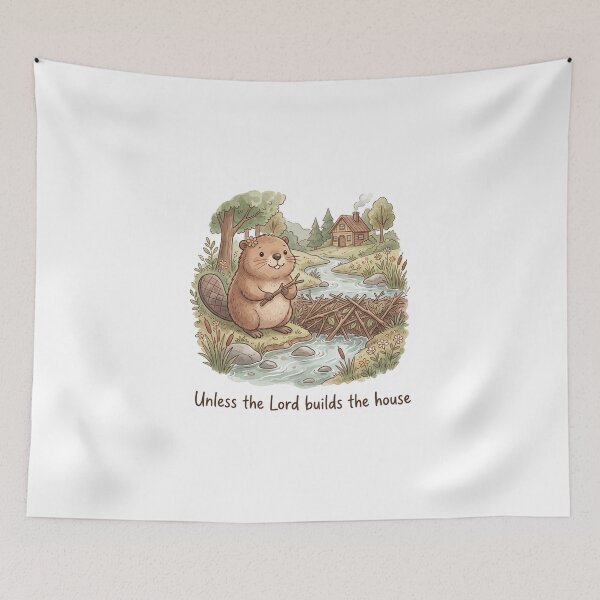 Item preview, Christian Cottagecore Beaver Dam Tote Bag Psalm 127 Unless the Lord Builds Bible Verse Gift designed and sold by Small & Beloved.