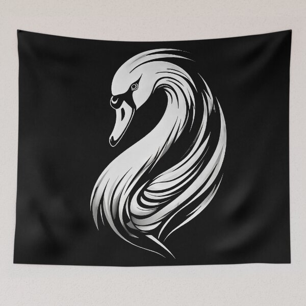 Item preview, Graceful Swan Neck Line Art Watercolor Minimalist Bird designed and sold by UrbanPrts.