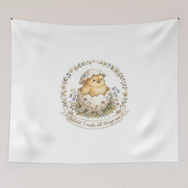 Item preview, Christian Cottagecore Chick Hatching Tote Bag 2 Corinthians 5 New Creation Bible Verse Gift designed and sold by Small & Beloved.