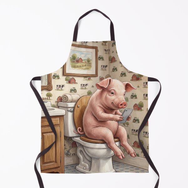 Item preview, Piggy on a Toilet designed and sold by DamesStudios.