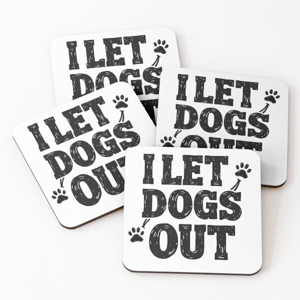 Item preview, I let dogs out with paw prints and arrows designed and sold by Prints by Mat.
