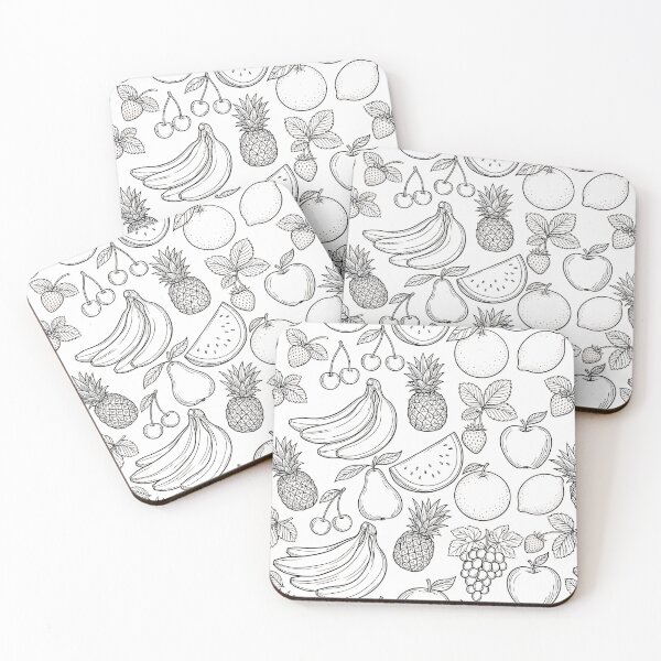 Item preview, Tropical fruit line art pattern designed and sold by BlueBerry45.