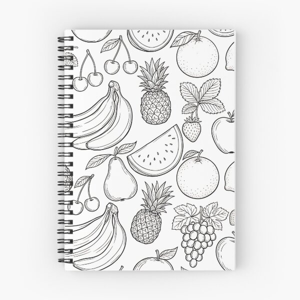 Item preview, Tropical fruit line art pattern designed and sold by BlueBerry45.