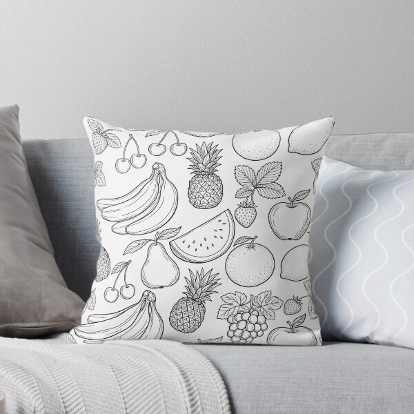 Item preview, Tropical fruit line art pattern designed and sold by BlueBerry45.