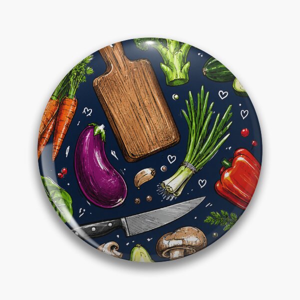 Item preview, Colorful Vegetable Kitchen Pattern Design – Retro Cooking & Healthy Food Aesthetic designed and sold by TheStephanieRome.