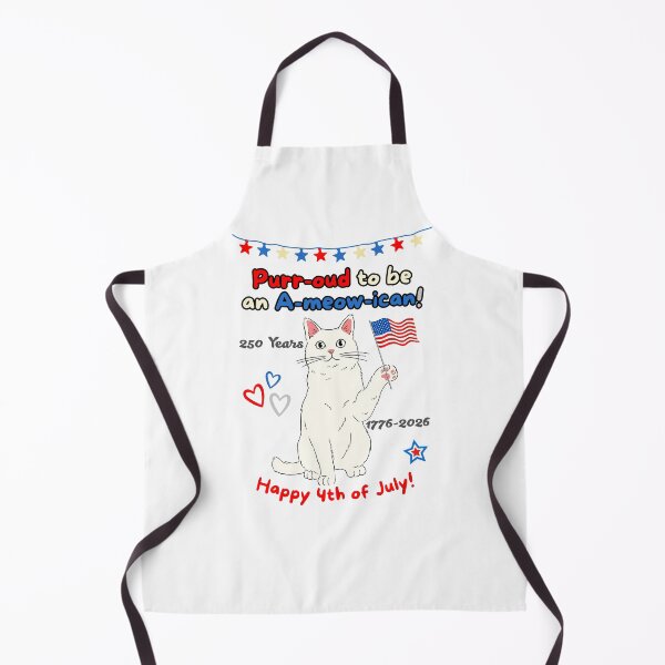 Item preview, 4th of July 250th Purr-oud White Cat designed and sold by MYCatStuff.