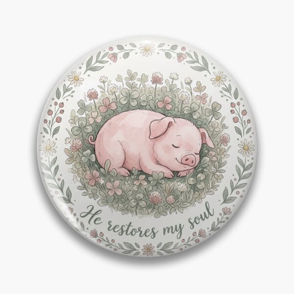 Item preview, Christian Cottagecore Piglet Clover Tote Bag Psalm 23 He Restores My Soul Bible Verse Gift designed and sold by Small & Beloved.