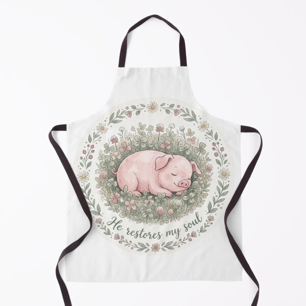 Item preview, Christian Cottagecore Piglet Clover Tote Bag Psalm 23 He Restores My Soul Bible Verse Gift designed and sold by Small & Beloved.