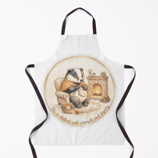 Item preview, Christian Cottagecore Badger Knitting Tote Bag Proverbs 31 She is Clothed With Strength Gift designed and sold by Small & Beloved.