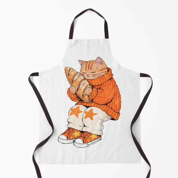 Item preview, Cozy Ginger Cat Hugging Bread Loaf - Artistic Hand-Drawn Kawaii Illustration designed and sold by ArtistryPulse90.