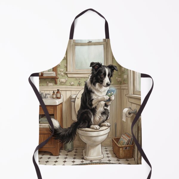 Item preview, Border Collie on the Toilet designed and sold by DamesStudios.