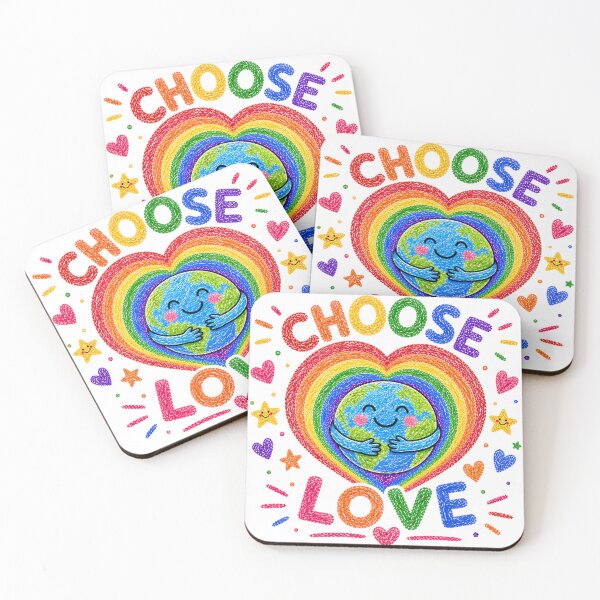 Item preview, Choose Love Rainbow Earth Cute Doodle Design designed and sold by Digital Culture Studio.