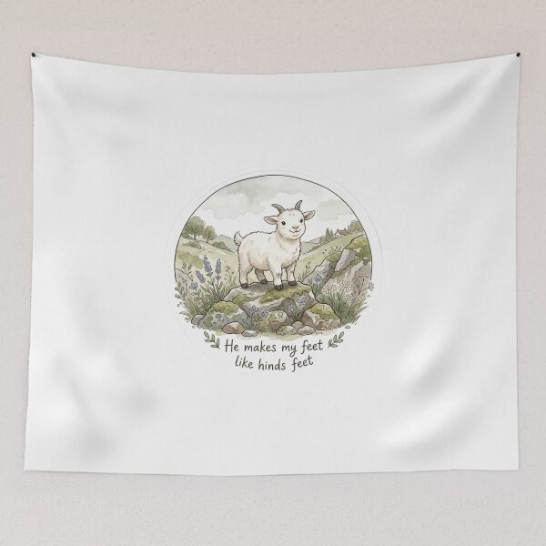 Item preview, Christian Cottagecore Goat Hillside Tote Bag Psalm 18 He Makes My Feet Bible Verse Faith Gift designed and sold by Small & Beloved.