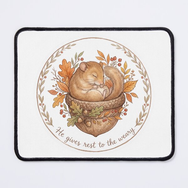 Item preview, Christian Cottagecore Dormouse Acorn Tote Bag Matthew 11 He Gives Rest Bible Verse Faith Gift designed and sold by Small & Beloved.