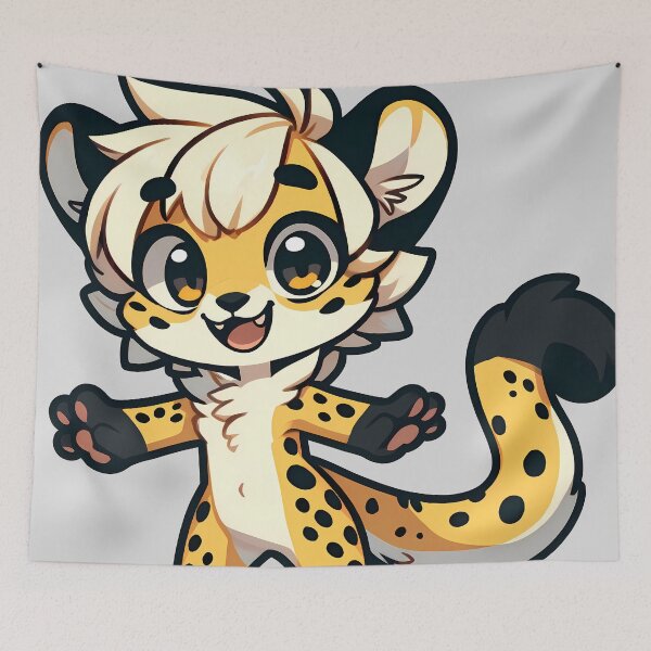 Item preview, Cute Chibi Cheetah Anthro Furry designed and sold by BlueBullBazaar.