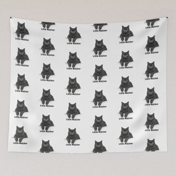 Item preview, Little Watcher Black Kitten Art designed and sold by lumar23.