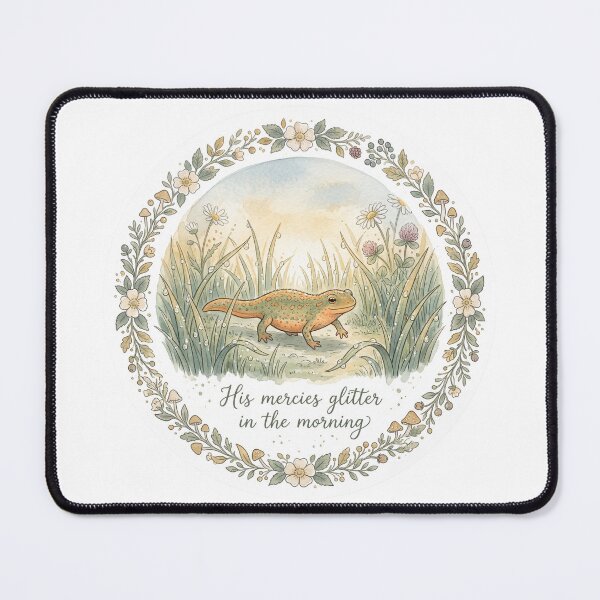 Item preview, Christian Cottagecore Newt Morning Dew Tote Bag Lamentations 3 Steadfast Love Bible Verse Gift designed and sold by Small & Beloved.