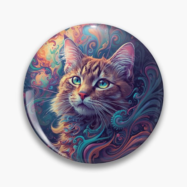 Item preview, Cosmic Whiskers Psychedelic Cat Art designed and sold by Silaris Designs.