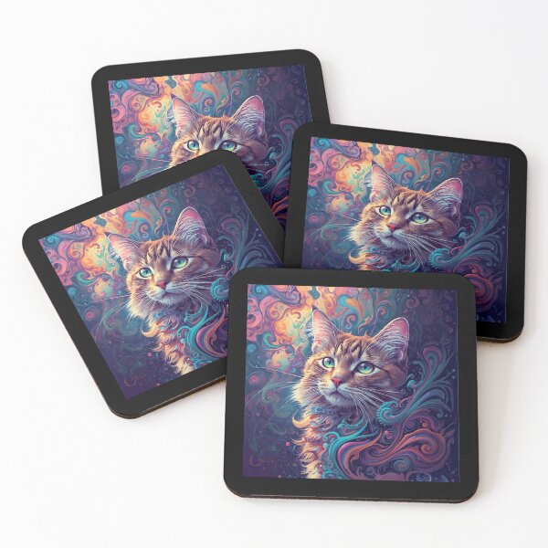 Item preview, Cosmic Whiskers Psychedelic Cat Art designed and sold by Silaris Designs.