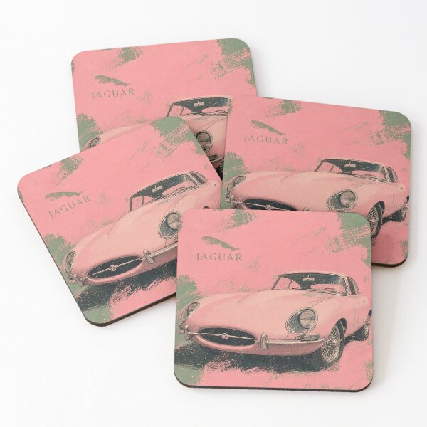 Item preview, Electric Rose Jaguar car— Peach Retro Painting designed and sold by Jandedan.