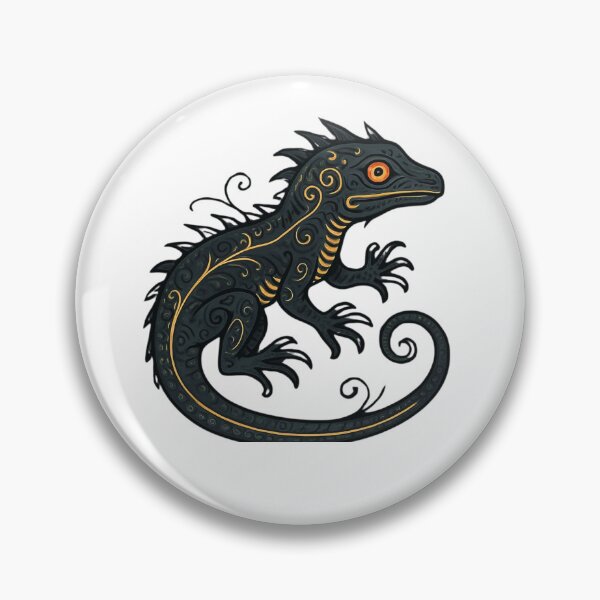 Item preview, Dark Fantasy Lizard with Golden Markings designed and sold by HoneyBreezeCo.