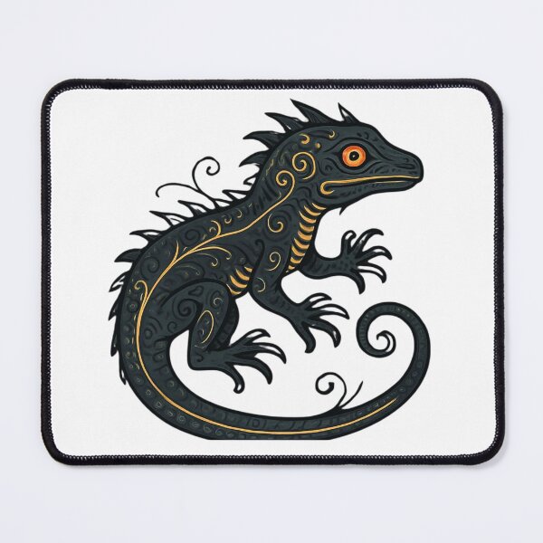Item preview, Dark Fantasy Lizard with Golden Markings designed and sold by HoneyBreezeCo.
