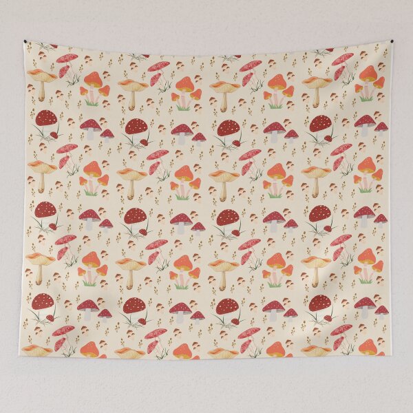 Item preview, Cottagecore Vintage Mushroom Seamless Pattern designed and sold by FMSeamlessArt.