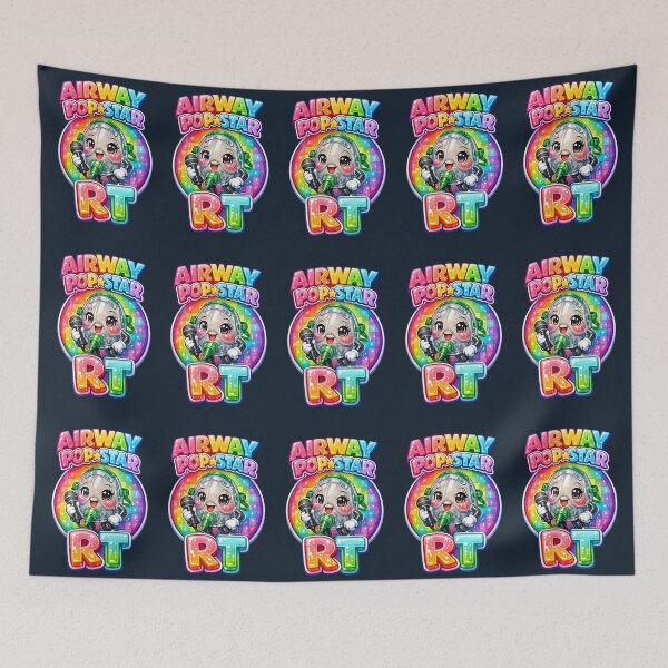 Item preview, Cute Rainbow Oxygen Mask Mascot Respiratory Therapist Pop Star RT Glitter Checkerboard Kawaii Medical Worker Pride Design for Respiratory Care Week designed and sold by ClinicalHubs.