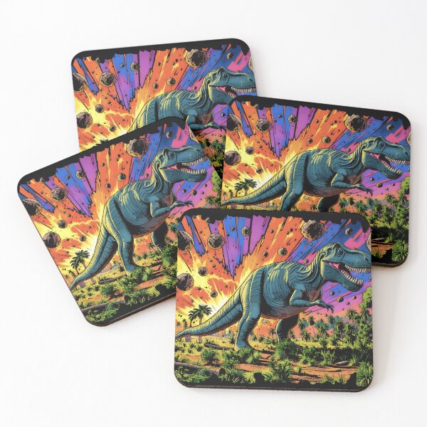 Item preview, Dinosaur Extinction Asteroid Strike - Epic T-Rex Comic Art designed and sold by Daniela`s shop.