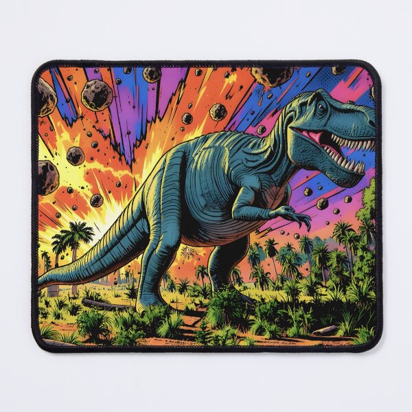 Item preview, Dinosaur Extinction Asteroid Strike - Epic T-Rex Comic Art designed and sold by Daniela`s shop.