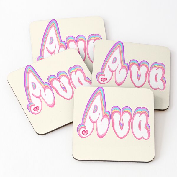 Item preview, Ava Name Pastel Cute Layered Retro Bubble Letters designed and sold by Artonmytee.