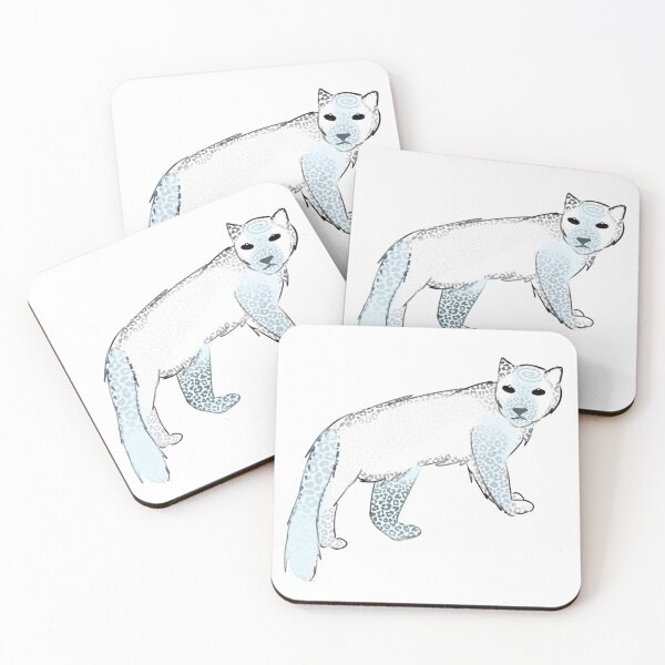 Item preview, - snow leopard - Frosted forest - white - designed and sold by echoztarrr.