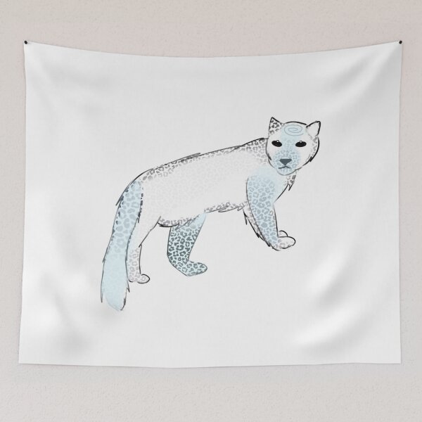 Item preview, - snow leopard - Frosted forest - white - designed and sold by echoztarrr.