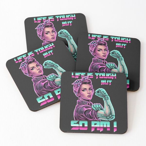 Item preview, Life Is Tough But So Am I Cyberpunk Woman Empowerment Design designed and sold by StillWildink.