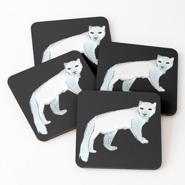 Item preview, - snow leopard - Frosted forest - black - designed and sold by echoztarrr.