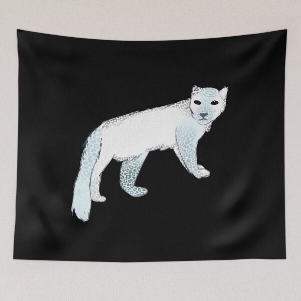 Item preview, - snow leopard - Frosted forest - black - designed and sold by echoztarrr.