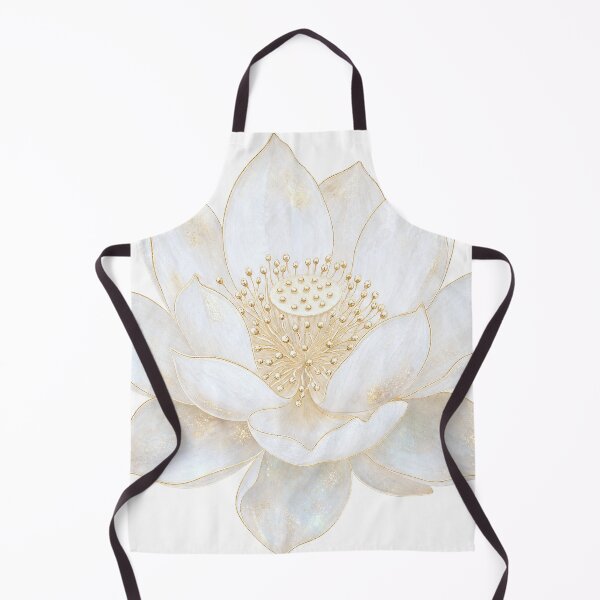 Item preview, Loto blanco coreano en acuarela con líneas doradas designed and sold by lita-lilith.