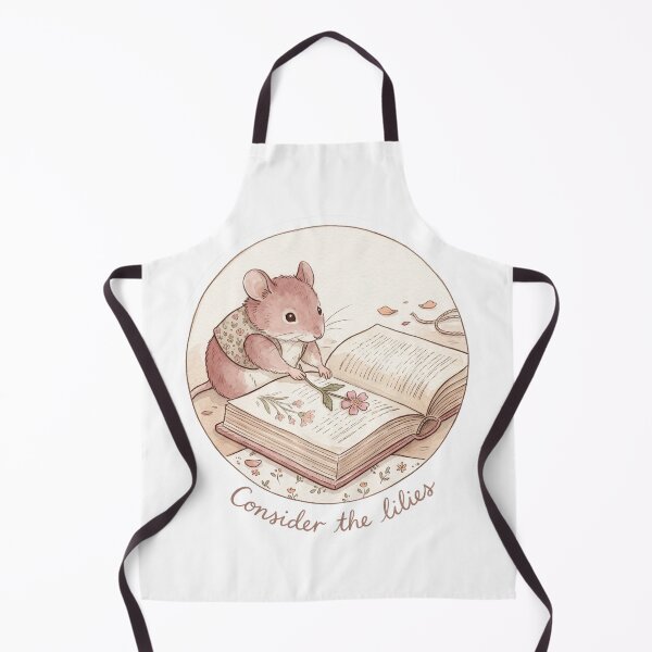 Item preview, Christian Cottagecore Mouse Pressing Flowers Tote Bag Matthew 6 Consider the Lilies Gift designed and sold by Small & Beloved.