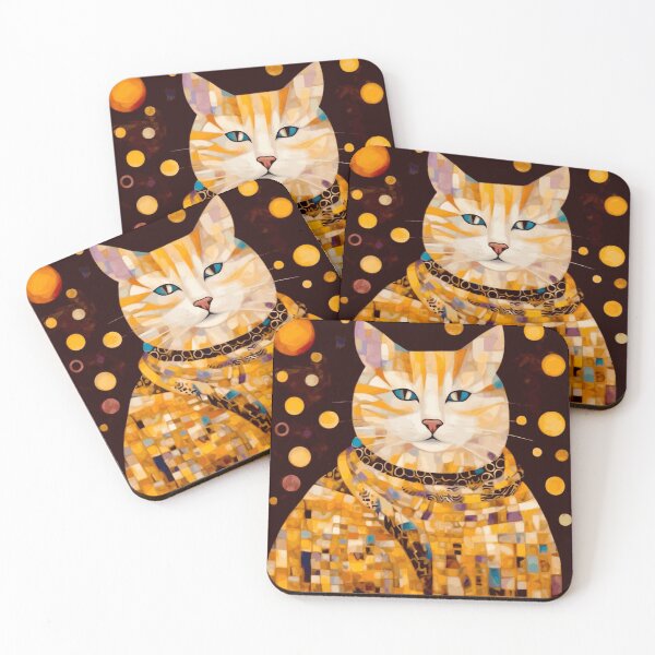 Item preview, Majestic Feline in Mosaic Splendor After Gustav Klimt designed and sold by Vicky Brago-Mitchell®.