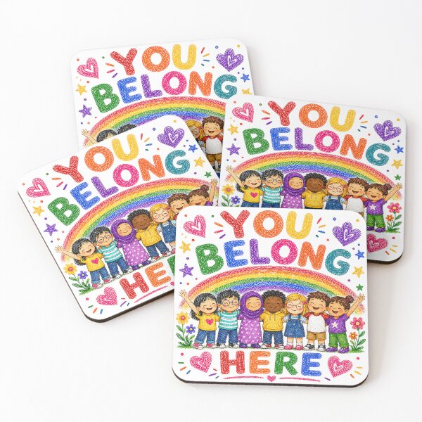 Item preview, You Belong Here Cute Diversity Rainbow Design designed and sold by Digital Culture Studio.