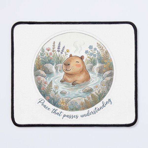 Item preview, Christian Cottagecore Capybara Hot Spring Tote Bag Philippians 4 Peace Bible Verse Faith Gift designed and sold by Small & Beloved.