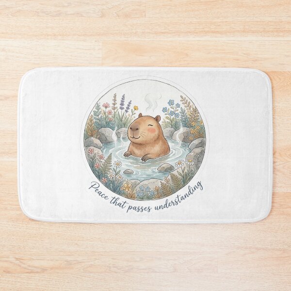 Item preview, Christian Cottagecore Capybara Hot Spring Tote Bag Philippians 4 Peace Bible Verse Faith Gift designed and sold by Small & Beloved.