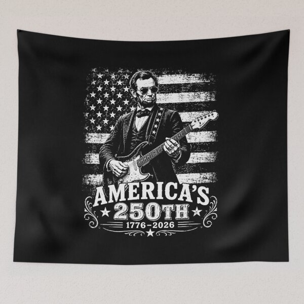 Item preview, America's 250th Abraham Lincoln Playing Guitar Vintage designed and sold by will freed18.