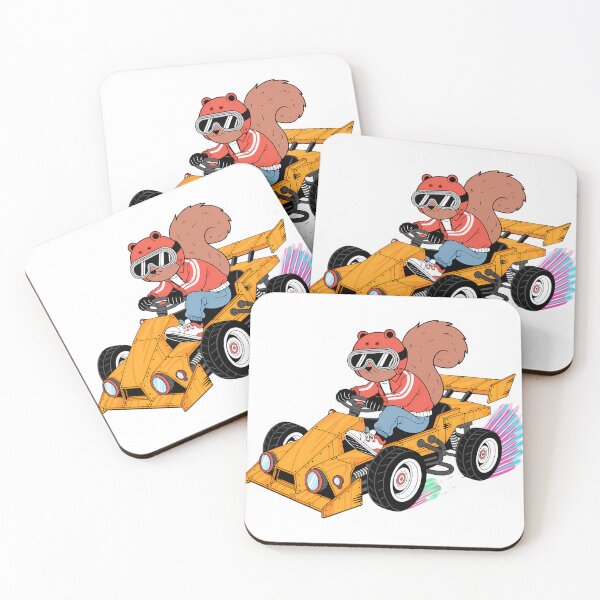 Item preview, Retro Turbo Squirrel Racer - Vintage 90s Cartoon Action Art designed and sold by ArtistryPulse90.