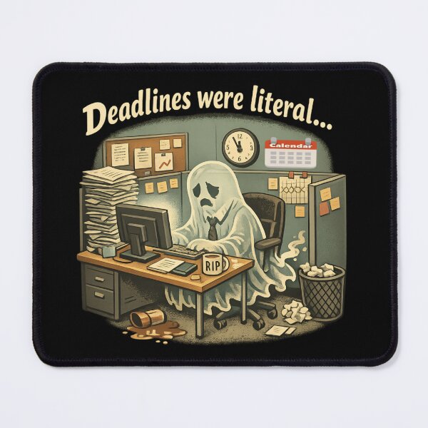 Item preview, Deadlines Were Literal – Corporate Burnout Ghost Funny Office life designed and sold by SidTastic .