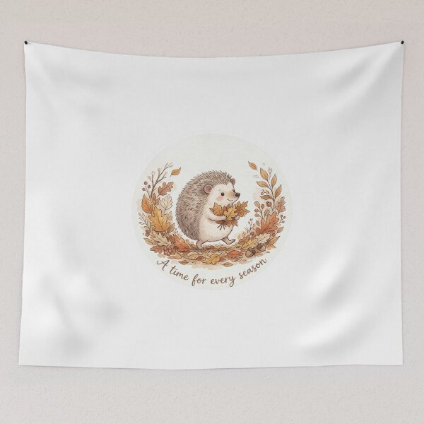 Item preview, Christian Cottagecore Hedgehog Autumn Leaves Tote Bag Ecclesiastes 3 Every Season Bible Verse designed and sold by Small & Beloved.