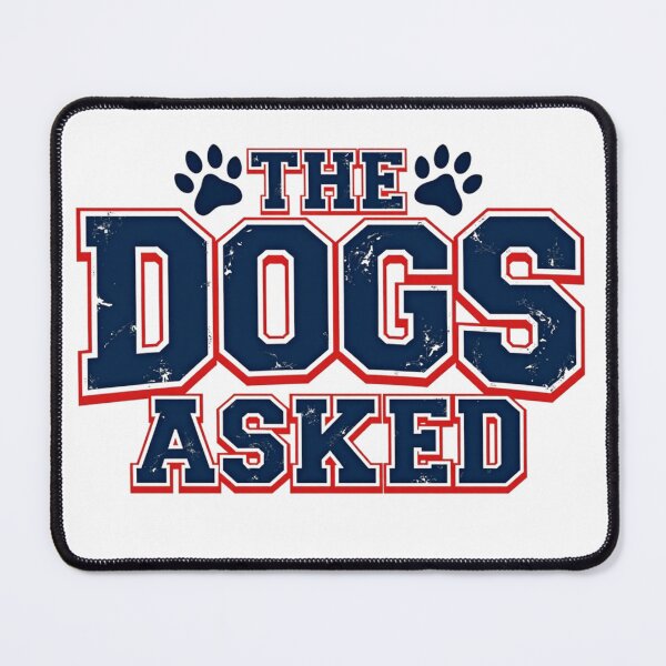 Item preview, The dogs asked in varsity style with paw prints designed and sold by Prints by Mat.